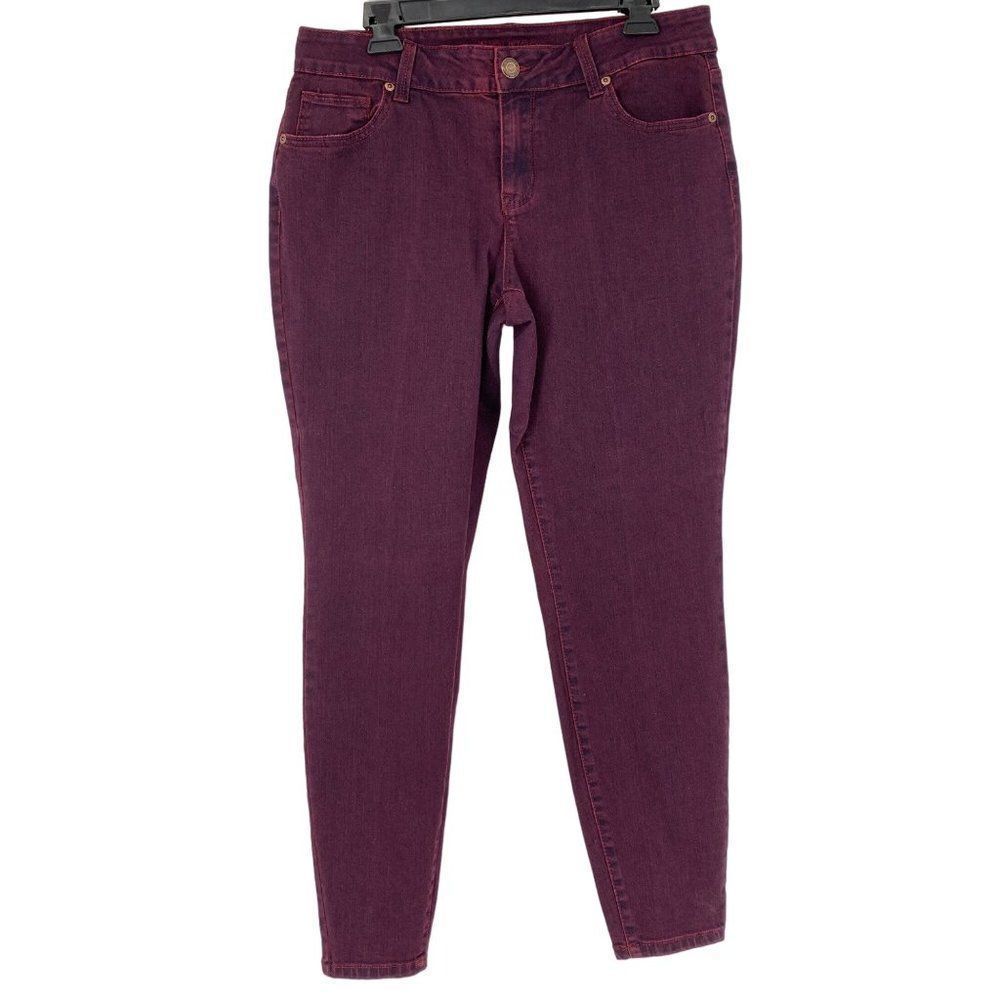 Womens Maurices Purple Jeans size 12 Cotton blend taper Leg 3905 EUC Stretch